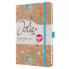 SIGEL Jolie 2027 savaitinis planeris A5 Blue Floral Serenity, kietais viršeliais, su elastine juosta, rašiklio laikikliu, dvigubomis kaspininėmis žymėmis, vidine kišene, 144 puslapiai, 80 g/m² popieriaus, užapvalinti kampai, daugiakalbis 7J807