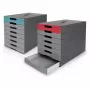 DURABLE IDEALBOX PLUS dokumentų stalčius, 7 stalčiai, DIN A4, pilkas/mėlynas, polistirenas 776306