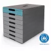 DURABLE IDEALBOX PLUS dokumentų stalčius, 7 stalčiai, DIN A4, pilkas/mėlynas, polistirenas 776306