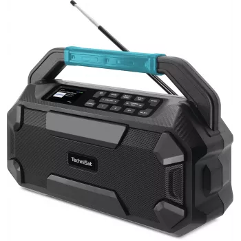 TechniSat VIOLA 231 OD DAB+ ir FM statybvietės radijas su Bluetooth, atsparus purslams IPX4, juodas
