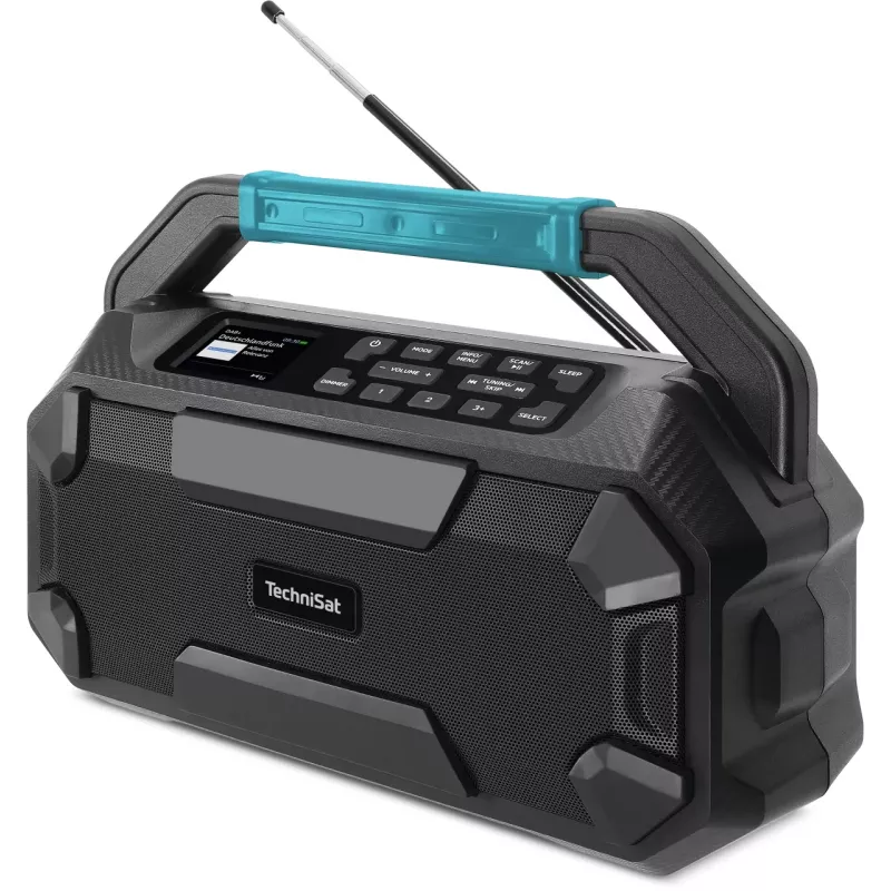 TechniSat VIOLA 231 OD DAB+ ir FM statybvietės radijas su Bluetooth, atsparus purslams IPX4, juodas