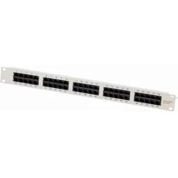 BULLITT CAT 3 ISDN komutacinė panelė, 50 portų RJ45 lizdai 8P4C neekranuota, 19 inch 2U montavimas į stelažą, juoda
