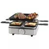 PROFI COOK Raclette Grill PC-RG 1301 4 asmenims su dvipuse ketaus keptuve, nerūdijančio plieno korpusu 501301