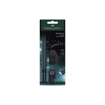 Faber-Castell Black Edition Midnight Ocean grafito pieštukų rinkinys, 5 pieštukai (B, 2B, 4B, 6B, 8B), trikampio formos ergonomiškas korpusas, juodai mėlynas gradientas 118295