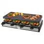 Clatronic RG 3757 raclette grilis, stačiakampis, briaunuota grilio plokštė 42x21 cm, 8 raclette keptuvės, 1400 W, nerūdijantis plienas/plastikas 263946
