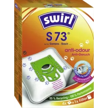 Melitta S 73 Anti Odour 4er dulkių siurblio maišeliai su aktyvuotos anglies sluoksniu ir universaliuoju filtru (4 vnt.)