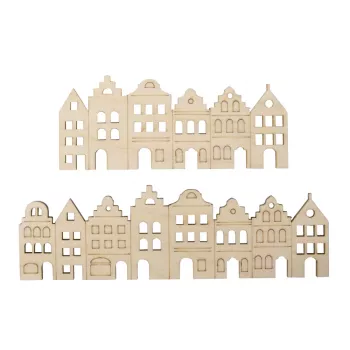 Rayher dekoratyvinė medinė juosta Nordic Houses, natūrali, 2 vnt. (46811505)