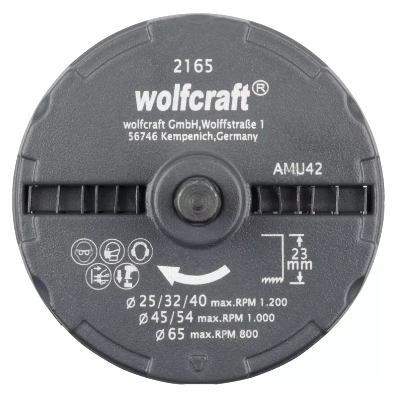 wolfcraft daugiadiskė gręžimo karūna Ø 25-65 mm, 6 geležtės, gręžimo gylis 23 mm (2165000)