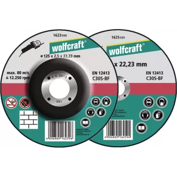Wolfcraft 1623300 įdubusio centro pjovimo diskai 125 mm x 22,23 mm x 1,2 mm, 5 vnt.
