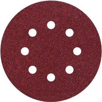 Wolfcraft 2259100 kibiosios juostos orbitalinio šlifavimo diskų rinkinys, 125 mm, grūdėtumas P80/P120/P240, 25 vnt., perforuoti