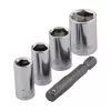 Wolfcraft 2413000 5 dalių išorinių šešiakampių galvučių rinkinys, 1/4 inch pavara, chromo vanadžio plienas