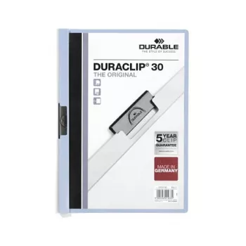 DURABLE Duraclip 2200-06 A4 dokumentų segtuvas su spaustuku, polipropilenas, mėlynas