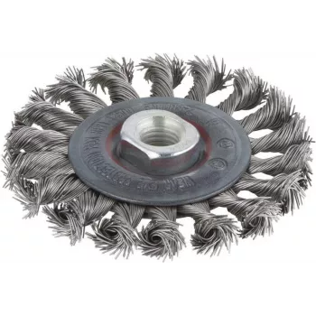 Wolfcraft 2701000 ratinis šepetys Ø 100 mm, nerūdijančio plieno viela, 1/4 colio (6,3 mm) kotas