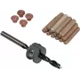 Wolfcraft 8 mm buko medienos kaiščių rinkinys su grąžtu, gylio ribotuvu ir žymekliais (50 kaiščių, 56 dalys) 2917000
