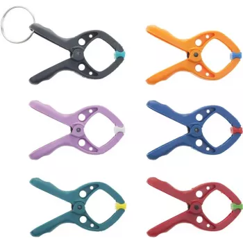 Wolfcraft 3420000 Microfix mini spyruokliniai spaustukai, 6 dalių rinkinys, 20 mm suspaudimo plotis, juoda/oranžinė