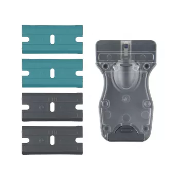 Wolfcraft plastikinių ašmenų grandiklis 4287000 su 2 nebraižančiais ašmenimis, 40 mm, juodas/mėlynas