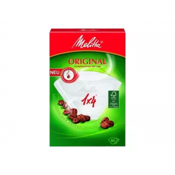 Melitta Original filtravimo popierėliai 1x4 balti, 80 vnt. 87999-20