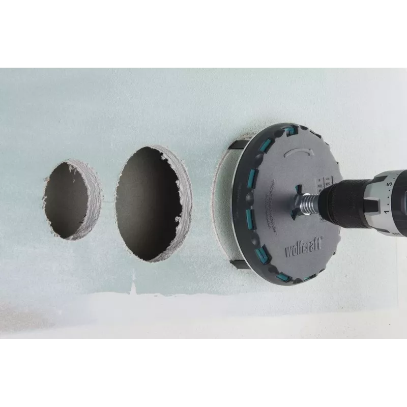 wolfcraft reguliuojamas kiaurymų pjovimo grąžtas 45-130 mm su HSS ašmenimis ir centravimo grąžtu 5978000