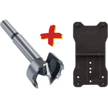Wolfcraft 8728000 Forstner grąžtas 35 mm skersmens, 90 mm ilgio, cilindrinis kotas, 1 vnt.