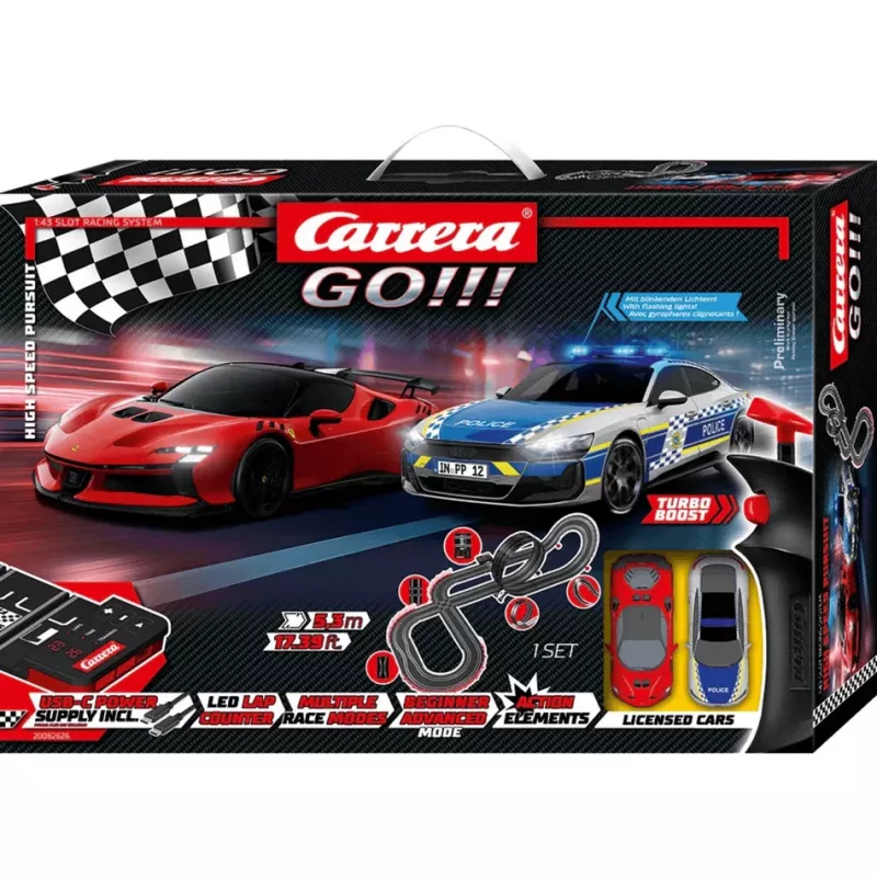 Carrera GO!!! High Speed Pursuit elektrinis slot automobilių lenktynių rinkinys