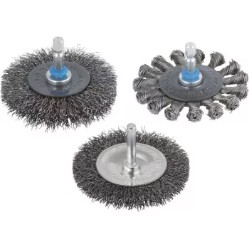 Wolfcraft plieninės vielos diskinis šepetys 2101000 kampiniam šlifuokliui, 100 mm, gofruotas, M14