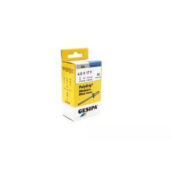 GESIPA PolyGrip® aklinos kniedės 4,8x17 mm, aliuminio korpusas / nerūdijančio plieno strypas, pusapvalė galvutė, 50 vnt. 1464832