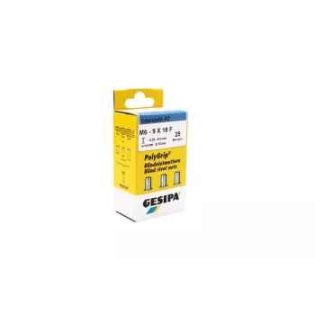 GESIPA PolyGrip® aklina kniedžių veržlė M6, nerūdijantis plienas A2, 9x18mm, 25 vnt. 1464838