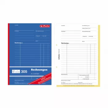 Herlitz sąskaitų faktūrų blankai A5, 2 dalių, be anglies, 4 vnt. 300003799