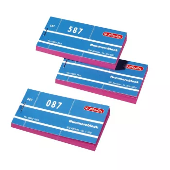 Herlitz Dviejų dalių numerių blokai 1-1000, įvairių spalvų, 10 blokų 300010530