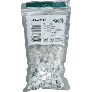 HEINRICH KOPP Nagelschellen kabelių spaustukai, pluoštui Ø 4-7 mm, pilki, 100 vnt. 345504087