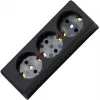 HEINRICH KOPP 3 vietų elektros skirstytuvas be jungiklio, juodas, be laido, 16 A, 250 V, Schuko, su apsauga nuo vaikų, montuojamas ant sienos 120305001