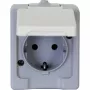HEINRICH KOPP paviršinio montavimo Schuko rozetė 16A 250V IP44 pilka/balta 100648007