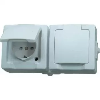 HEINRICH KOPP Schuko lizdas su atlenkiamu dangteliu, paviršinio montavimo, IP44, pilkas 137002003