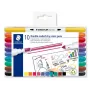 STAEDTLER 3010 TB10 flomasteriai, 10 skirtingų spalvų, 1,0 mm apvalus antgalis, vandeniniais dažais