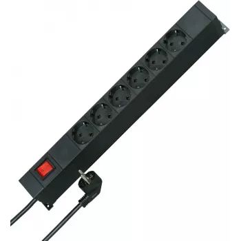 HEINRICH KOPP 19 inch stovo maitinimo blokas, 12 Schutzkontakt lizdų (2x6), 2 m kabelis, juodas 931305010