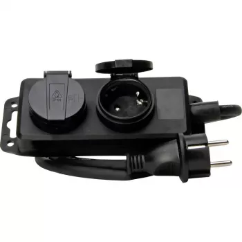 HEINRICH KOPP 2 vietų Schuko elektros skirstytuvas, be jungiklio, juodas, 1,5 m 223002043