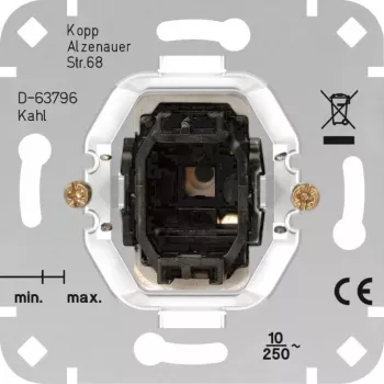 HEINRICH KOPP mygtuko įdėklas HK05/HK07 serijai, aliuminis, 1-polio, 250V AC, 10A 504400001