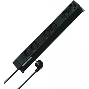 HEINRICH KOPP 19 inch Stovo maitinimo juosta 6 vietų Schuko juoda 2m kabelis 931615016