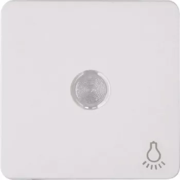 Heinrich Kopp Paris jungiklio dangtelis su lęšiu, Arctic White, vienas jungiklis, šviesos simbolis, užspaudžiamas 330213006