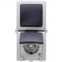 HEINRICH KOPP Nautic pilkas kombinuotas jungiklis ir lizdas su atlenkiamu dangteliu, IP44, 250 V, 16 A 138556008