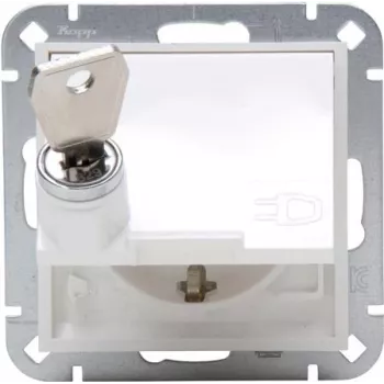 HEINRICH KOPP Schuko kištukinis lizdas su atlenkiamu dangteliu, paviršinio montavimo, IP44, pilkas, 1 lizdo, 16 A, 250 V, Paris serija 951529001