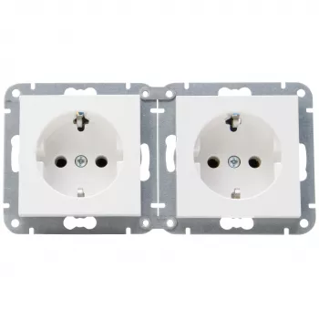 HEINRICH KOPP HK07 KombiQuick dvigubas horizontalus įleidžiamas Schuko lizdas, grynai balta 133729001