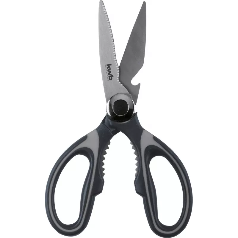 kwb 020721 Buitinės žirklės, nerūdijančio plieno ašmenys, 210 mm, juodos