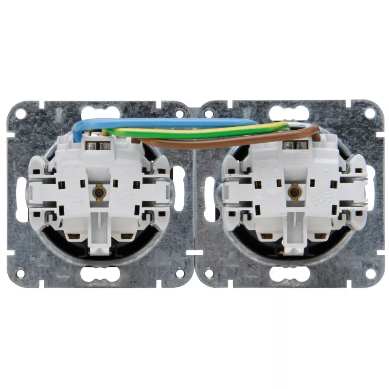 HEINRICH KOPP HK07 KombiQuick horizontali 2 vietų Schuko rozetė, antracito spalvos 133715000