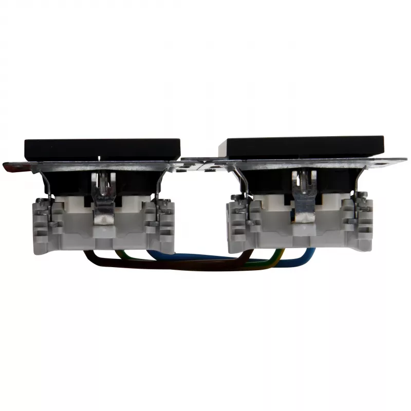 HEINRICH KOPP HK07 KombiQuick horizontali 2 vietų Schuko rozetė, antracito spalvos 133715000