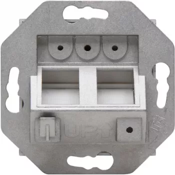 HEINRICH KOPP HK07 Keystone sieninė plokštė su dangteliu, IP44, 2 lizdų, juoda 953850004