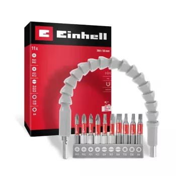 Einhell 10 dalių atsuktuvų antgalių rinkinys kišeninėje dėžutėje, 25 mm, S2 plienas, PH/PZ/TX/Hex 118643