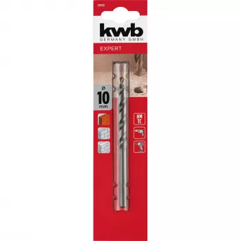 kwb 039700 HSS akmens spiralinis grąžtas 10 mm x 120 mm cilindriniu kotu (1 vnt.)