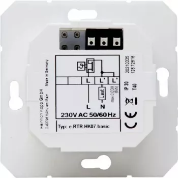 HEINRICH KOPP HK07 Basic elektroninis patalpų termostatas, 230V, 50Hz, 0°C–40°C, IP20, Pure White 296529003