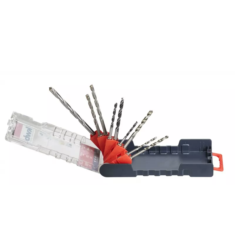KWB 109155 HSS sukinių grąžtų rinkinys, 9 dalių, 1,5–6,0 mm, DIN 338, šlifuoti, metalui, plastikui, medienai